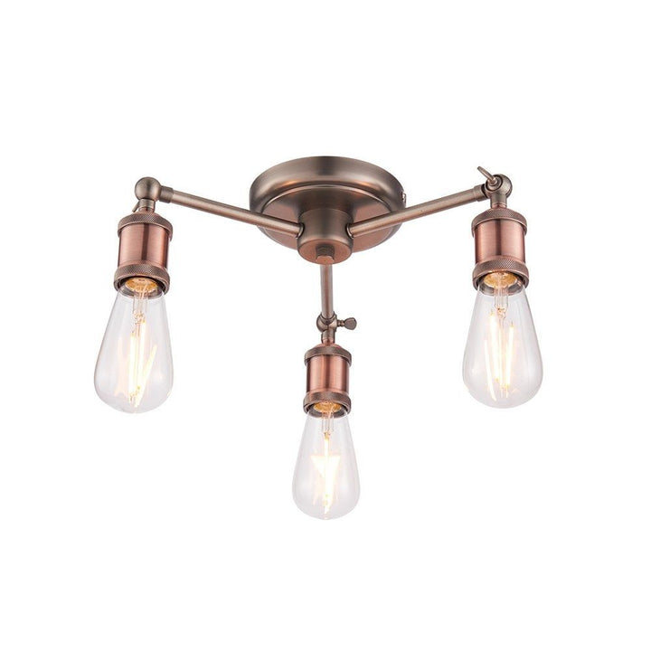 Endon 76124 Hal 3 Light Semi Flush Ceiling Light Aged Pewter