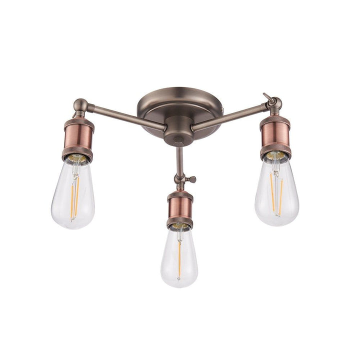 Endon 76124 Hal 3 Light Semi Flush Ceiling Light Aged Pewter