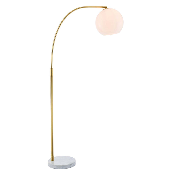 Endon 76613 Otto 1 Light Floor Lamp Brass White Opal