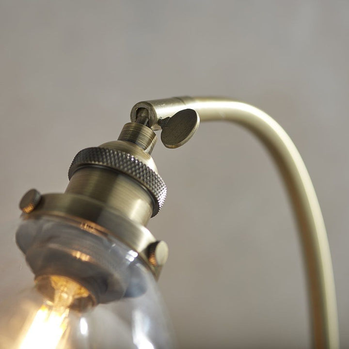 Endon 77859 Hansen 1 Light Table Lamp Antique Brass Plate