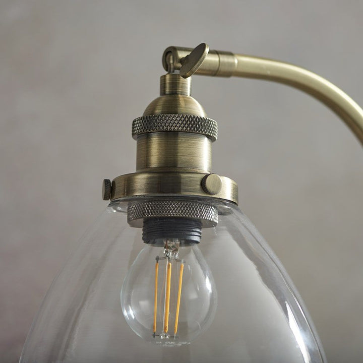 Endon 77859 Hansen 1 Light Table Lamp Antique Brass Plate