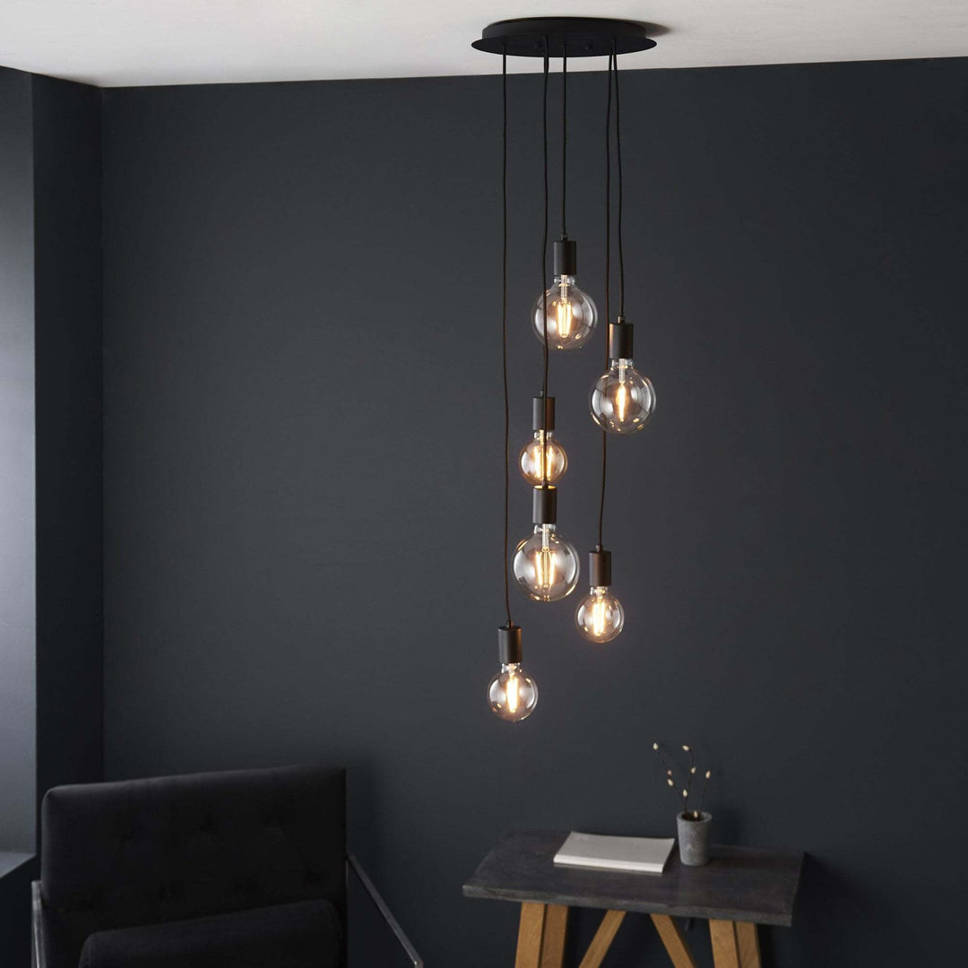 Endon 81535 Studio 6 Light Pendant Black