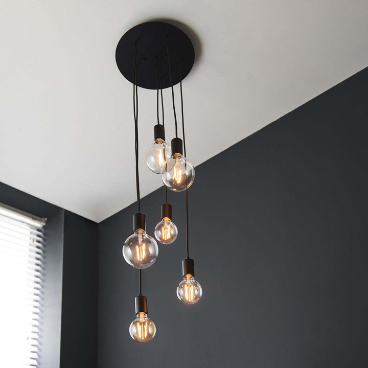 Endon 81535 Studio 6 Light Pendant Black