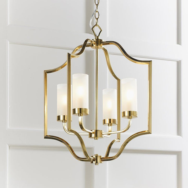 Endon 81914 Edrea 4 Light Pendant Satin Brass