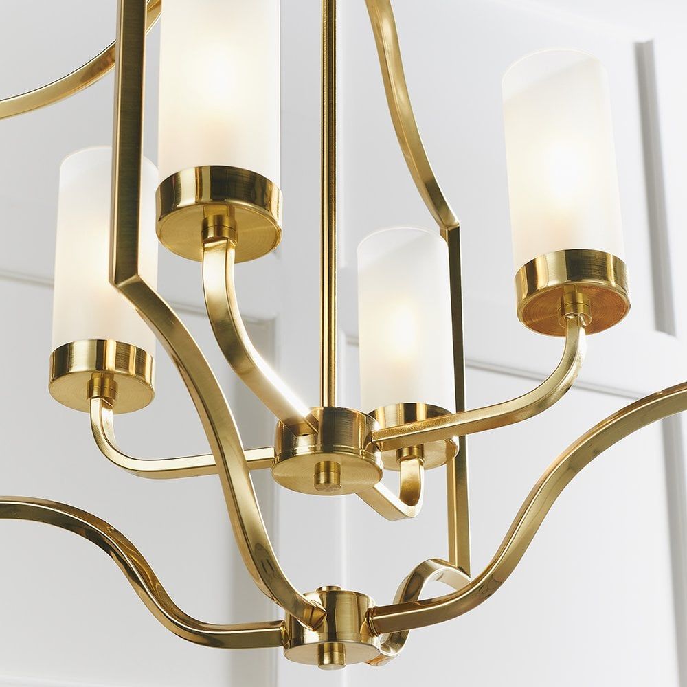 Endon 81914 Edrea 4 Light Pendant Satin Brass