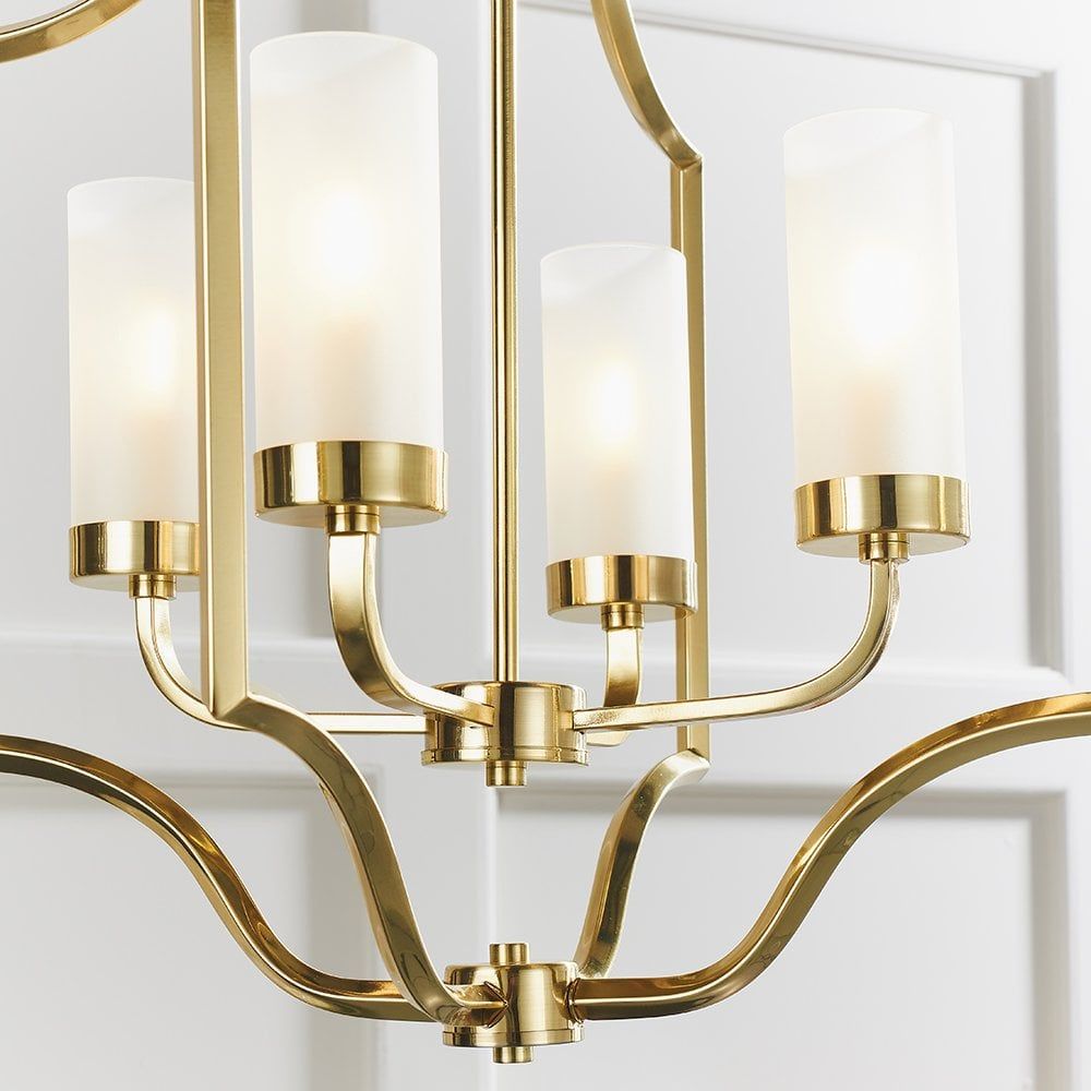 Endon 81914 Edrea 4 Light Pendant Satin Brass