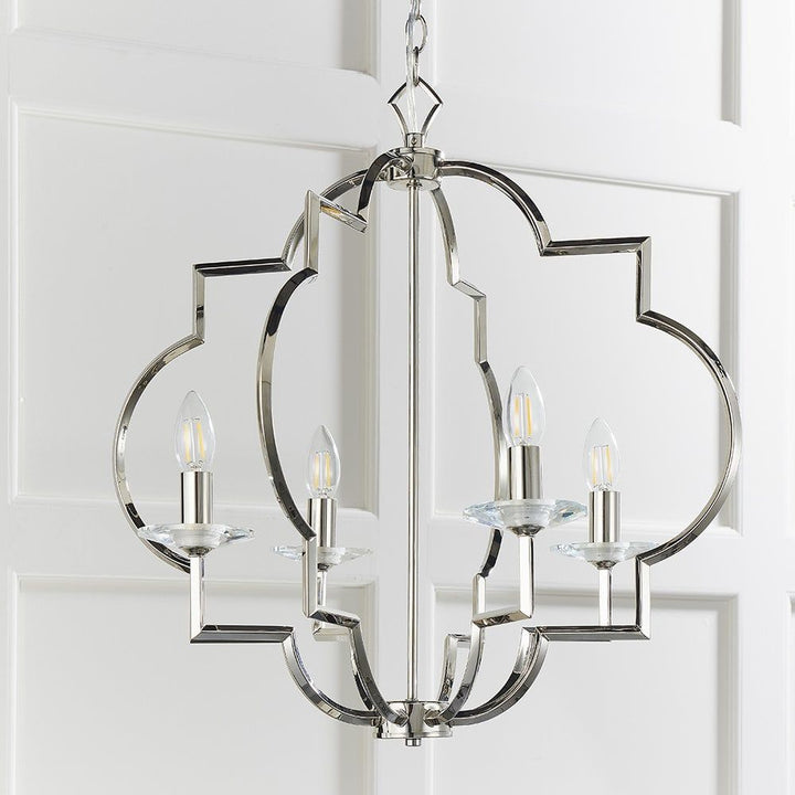 Endon 81915 Garland 4 Light Pendant Polished Nickel