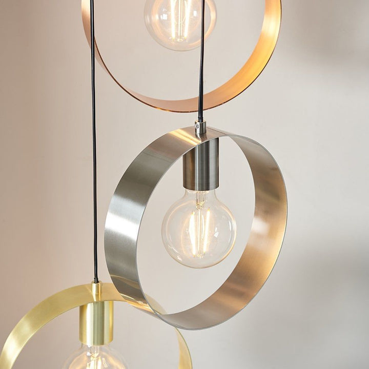 Endon 81922 Hoop 3 Light Pendant Brushed Brass