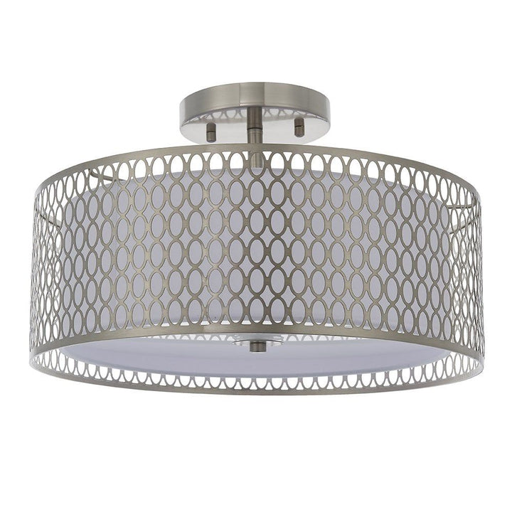 Endon 81966 Cordero 3 Light Flush Ceiling Light Satin Nickel Plate