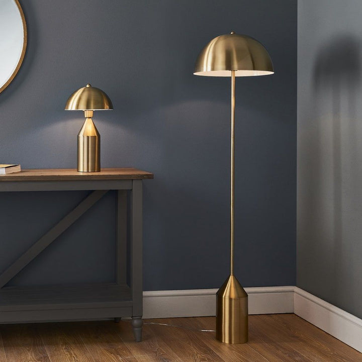 Endon 90521 Nova 1 Light Floor Lamp Antique Brass Plate