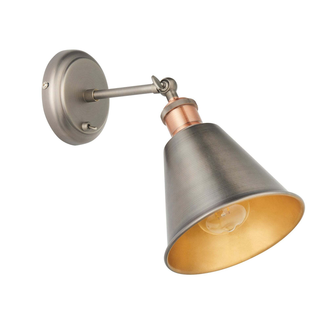 Endon 92866 Hal 1 Light Wall Light Pewter Copper