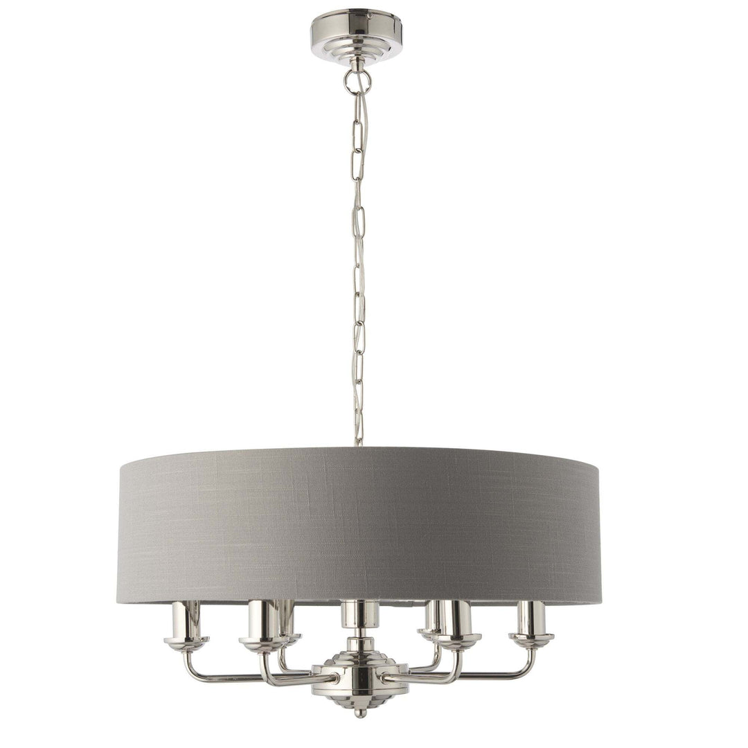 Endon 94373 Highclere 6 Light Pendant Nickel Grey