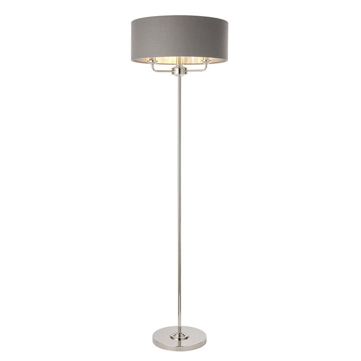 Endon 94378 Highclere 3 Light Floor Lamp Nickel Grey