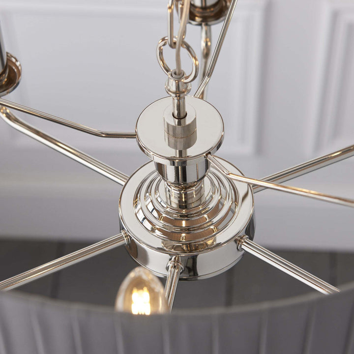 Endon 94397 Highclere 6 Light Pendant Nickel Grey