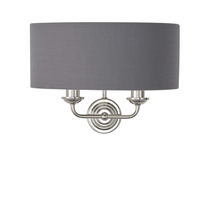 Endon 94406 Highclere 2 Light Wall Light Nickel Grey