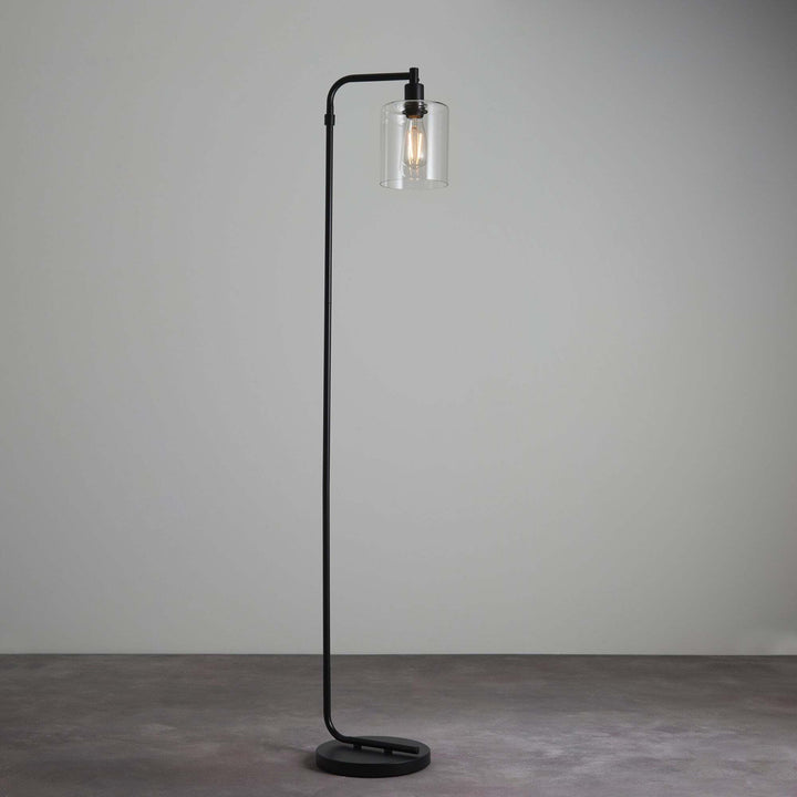 Endon 95456 Toledo 1 Light Floor Lamp Black Clear