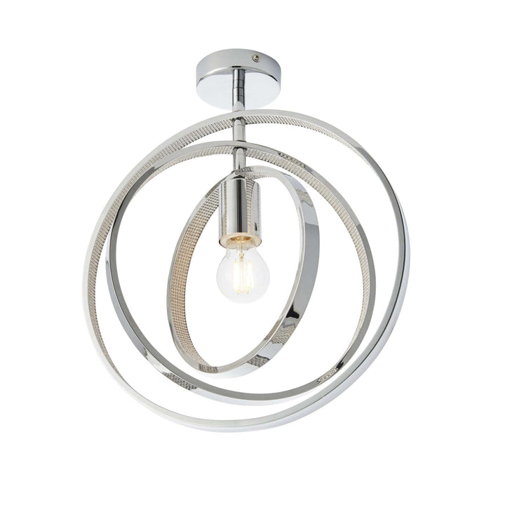 Endon 96000 Merola 1 Light Bathroom Semi Flush Ceiling Light Chrome Acrylic