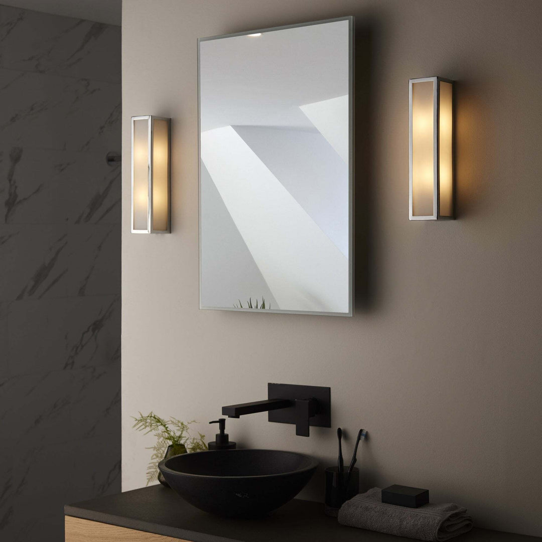 Endon 96137 Newham 2 Light Bathroom Wall Light Chrome Frosted