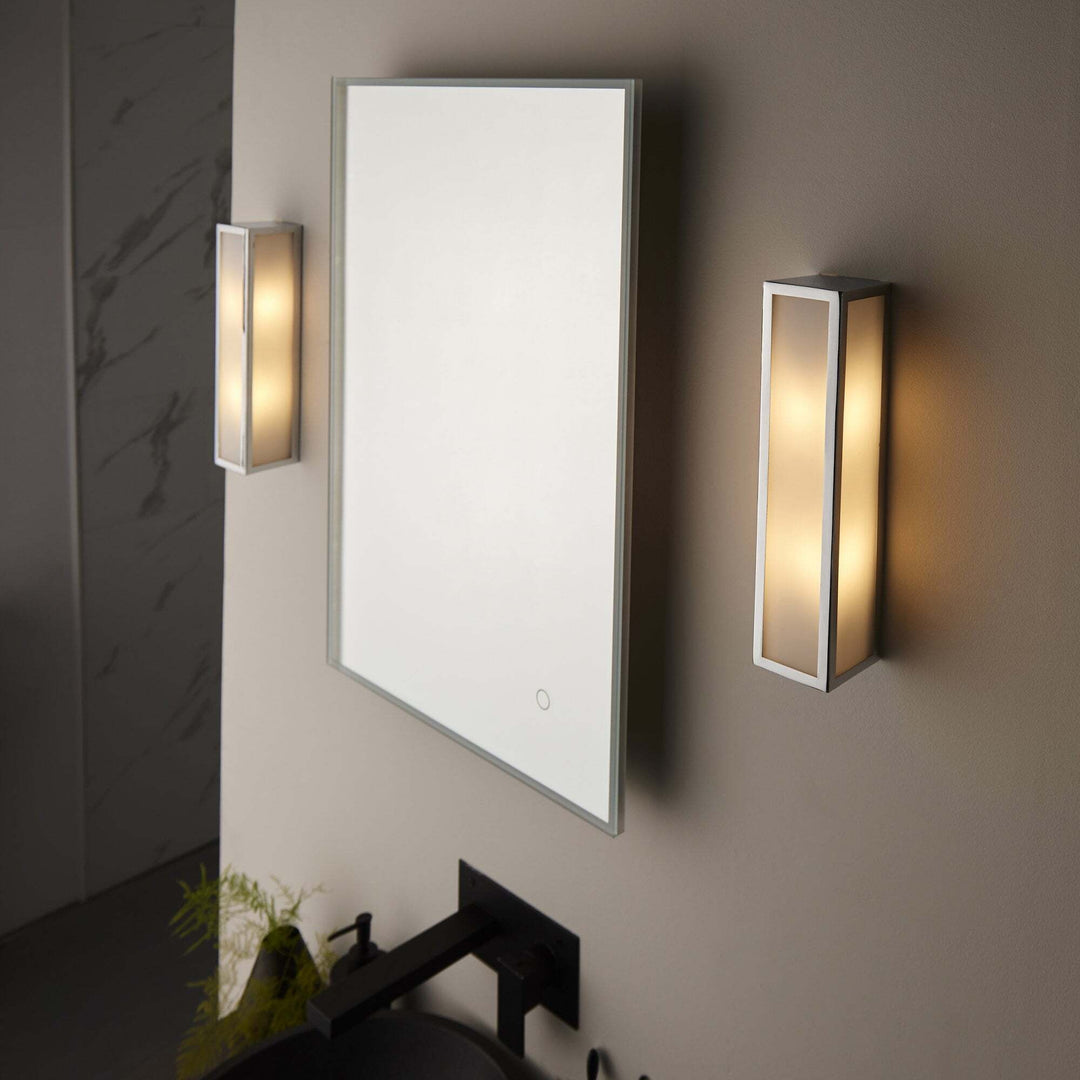 Endon 96137 Newham 2 Light Bathroom Wall Light Chrome Frosted