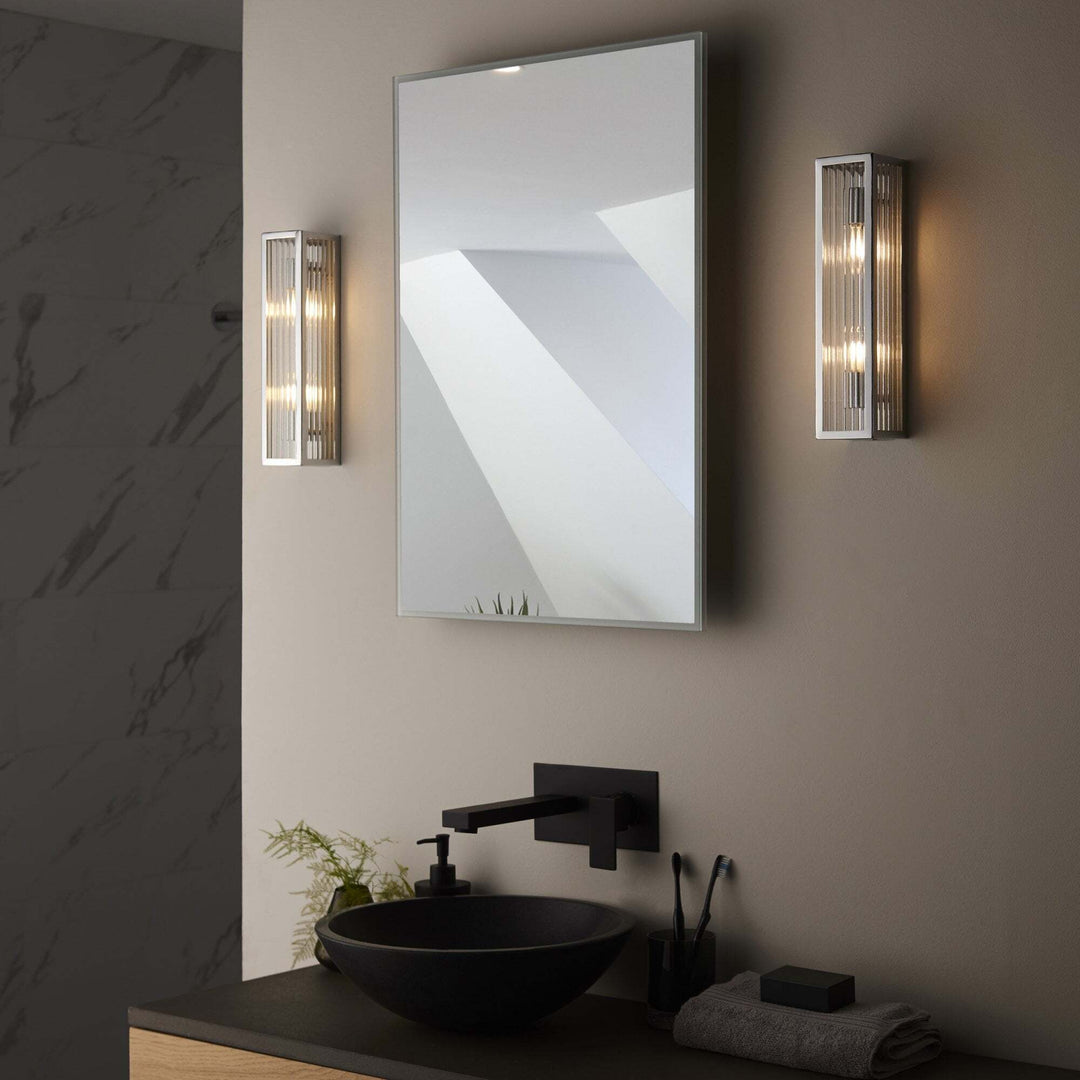 Endon 96220 Newham 2 Light Bathroom Wall Light Chrome Clear