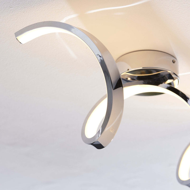 Endon 96434 Astral LED 1 Light Bathroom Semi Flush Ceiling Light Chrome White