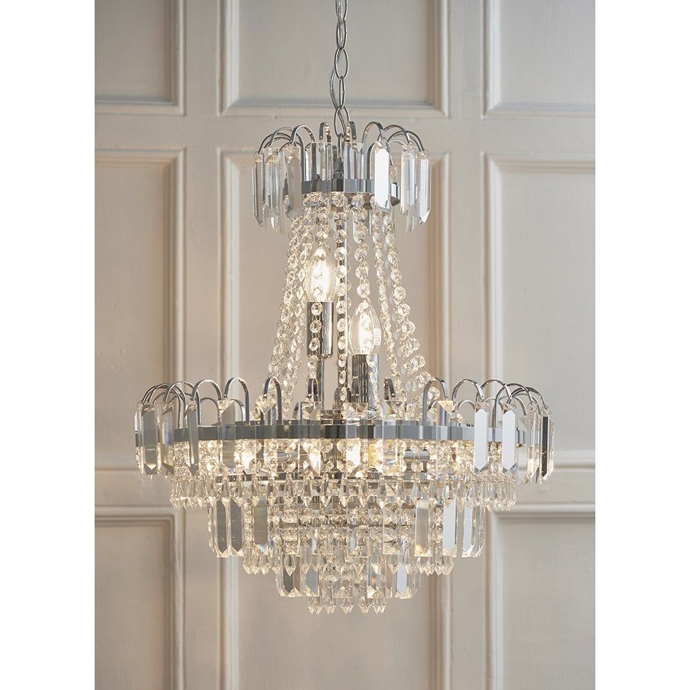 Endon 96826-CH Amadis 6 Light Crystal Ceiling Pendant