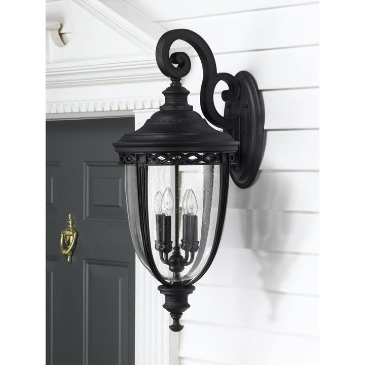 Feiss FE/EB2/L BLK English Bridle 3 Light Large Wall Lantern Black