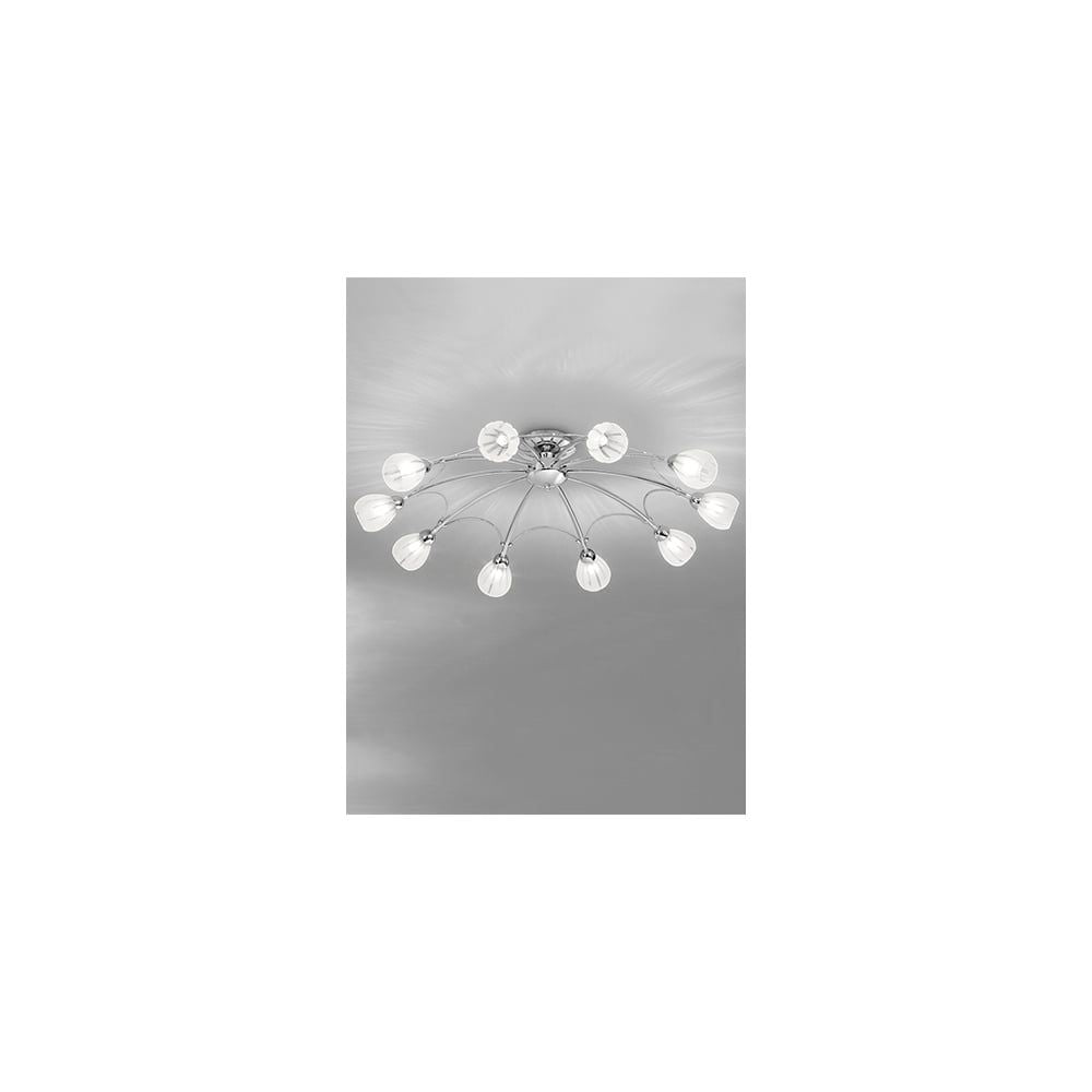 Fran Lighting F2206/10 10 Light Ceiling Flush Chrome
