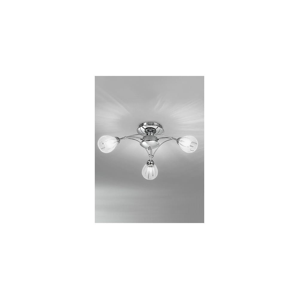 Fran Lighting F2206/3 | 3-Light Ceiling Flush | Chrome Elegance