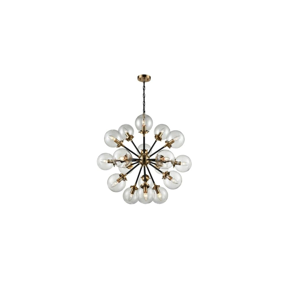 Franklite FL2370/18 Reaction 18 Light Pendant Black / Gold