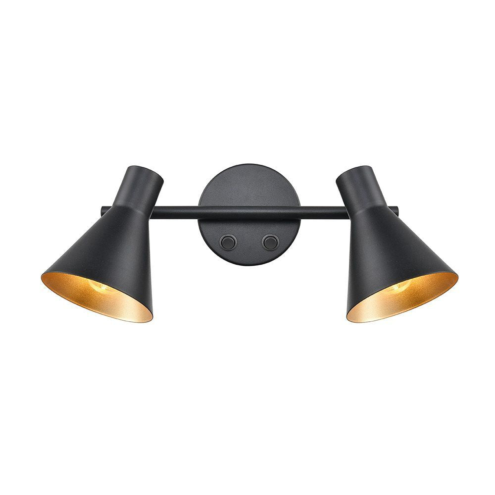 Fran Lighting F2444-2 | Skoop Dual Spotlight | Wall Bracket Black Gold
