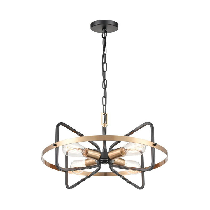 Franklite FL2455-4 Kasteel 4 Light Pendant Antique Bronze