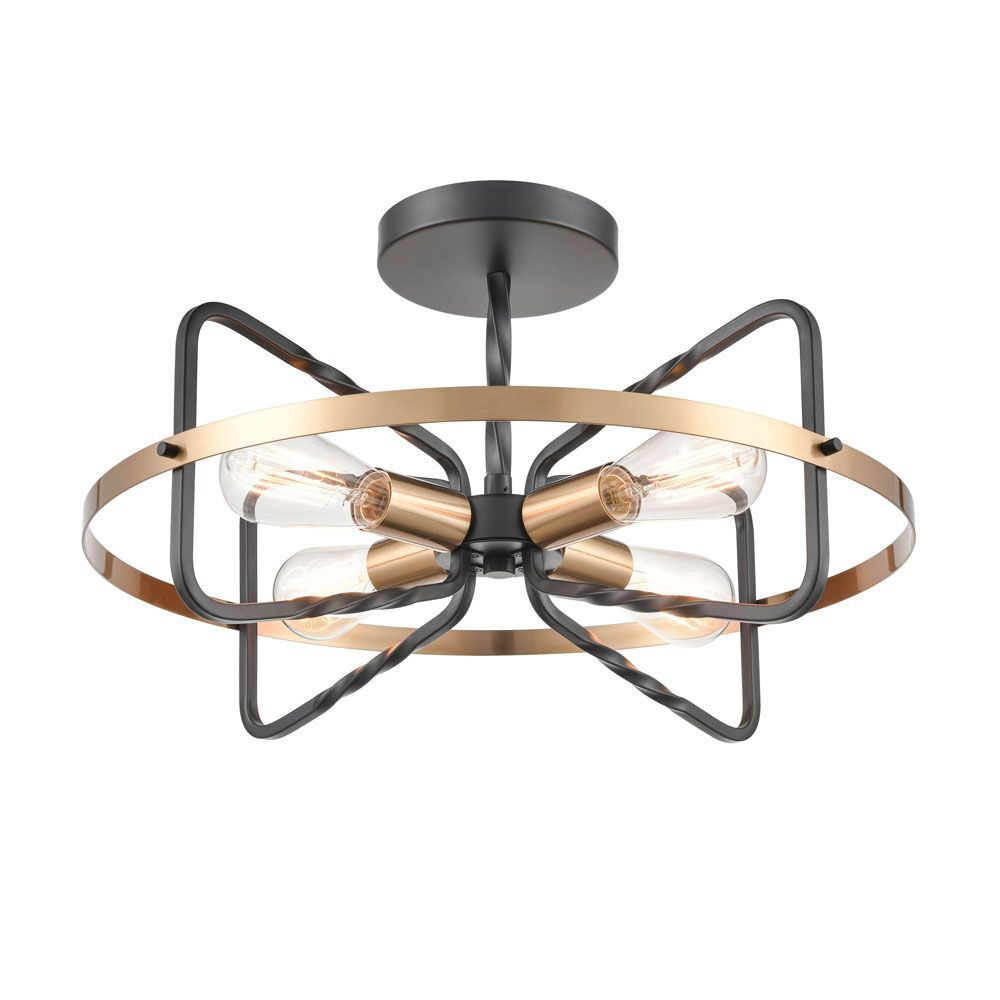 Franklite FL2455-4 Kasteel 4 Light Pendant Antique Bronze