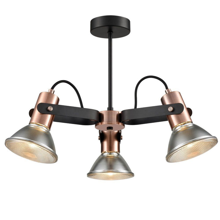 Franklite FL2456-3 Debut 3 Light Flush Ceiling Black Copper