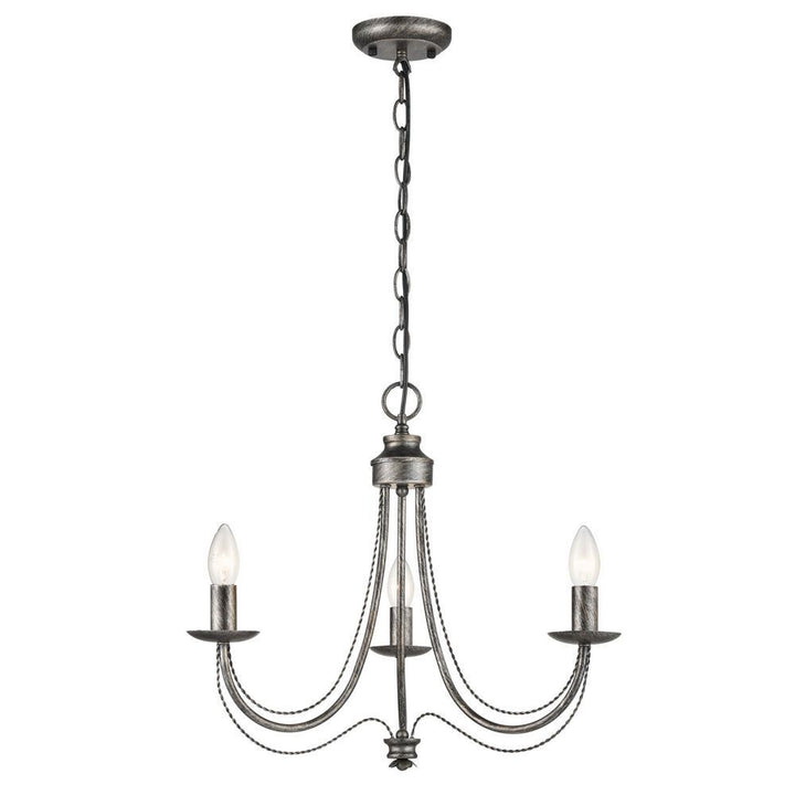 Franklite FL2462-3 Philly 3 Light Pendant Brushed Silver