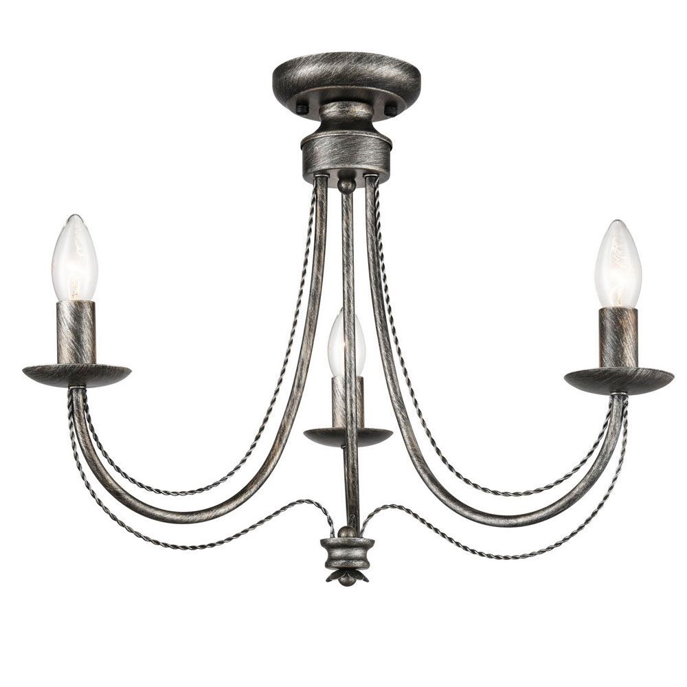 Franklite FL2462-3 Philly 3 Light Pendant Brushed Silver