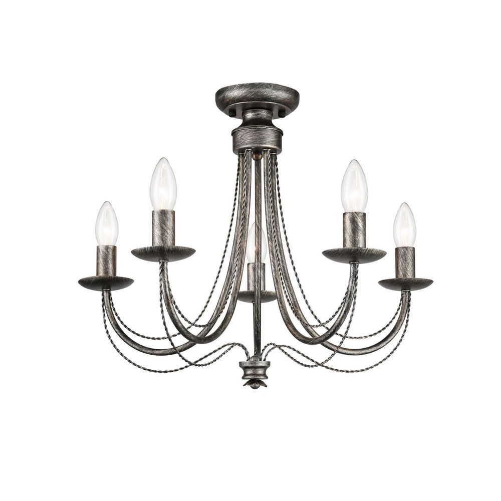 Fran Lighting F2462-5 Philly 5 Light Pendant Brushed Silver