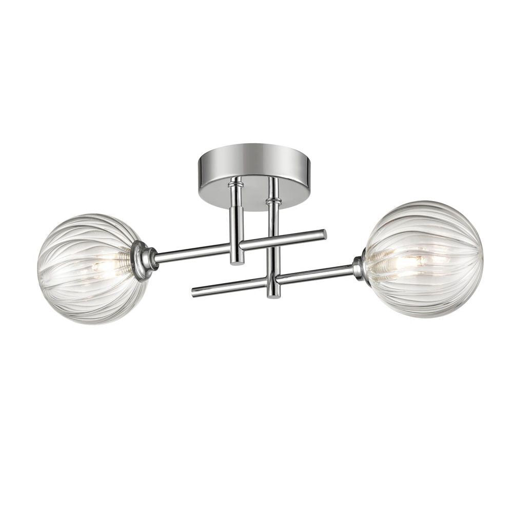 Franklite FL2464-2 Abstraction 2 Light Bathroom Ceiling / Wall Chrome