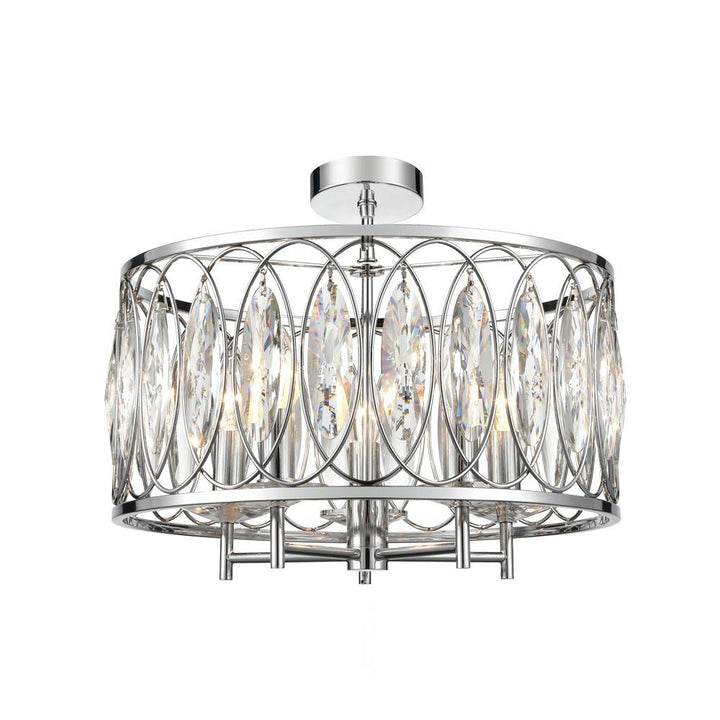 Franklite FL2467-5 Coronet 5 Light Pendant Chrome Crystal