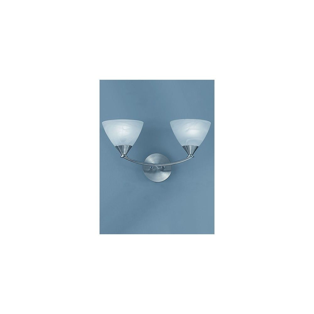 Fran Lighting P9672/786 | Wall Bracket Light | Brushed Nickel & Alabaster Glass