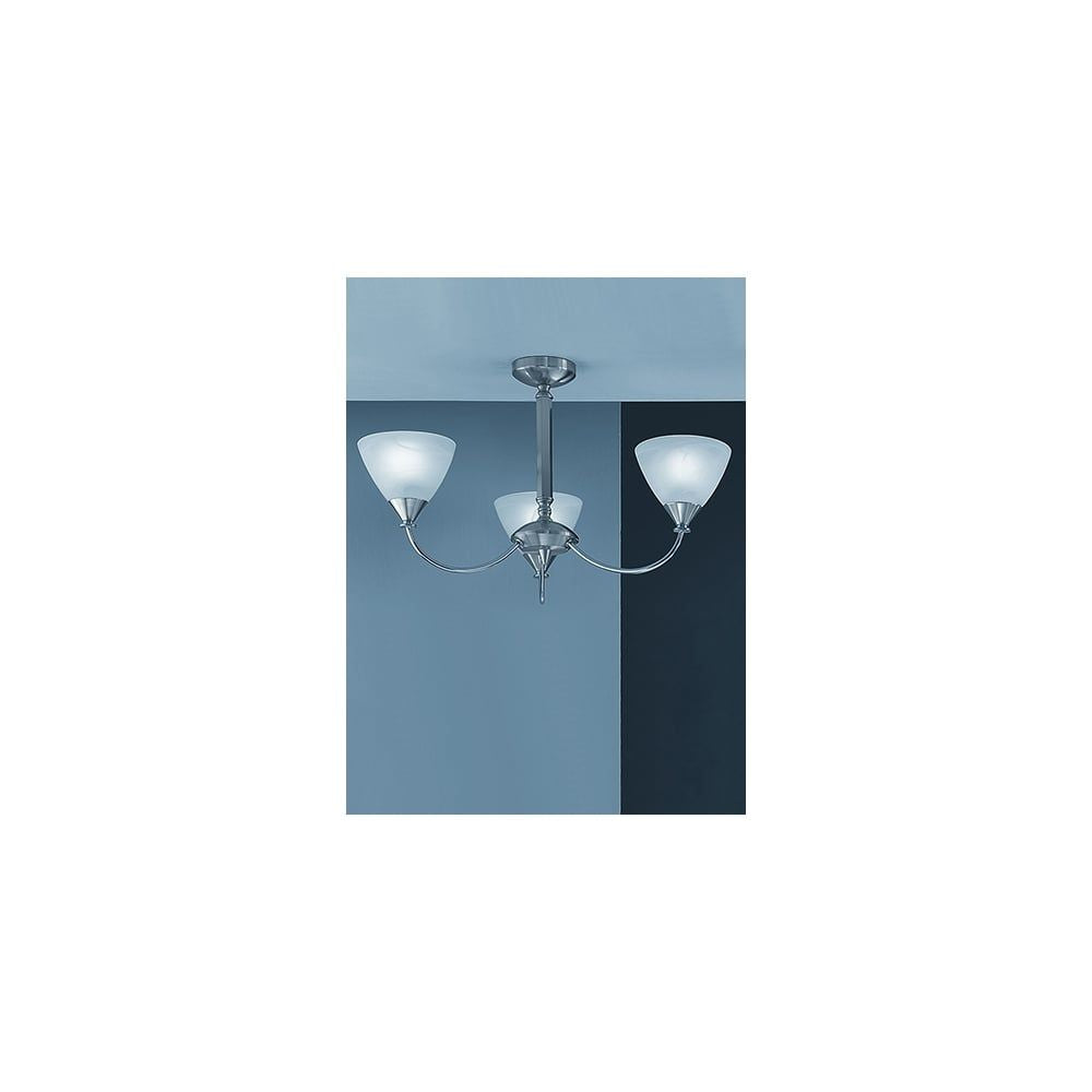 Fran Lighting P9673/786 | 3-Light Pendant | Alabaster Glass | Brushed Nickel Finish