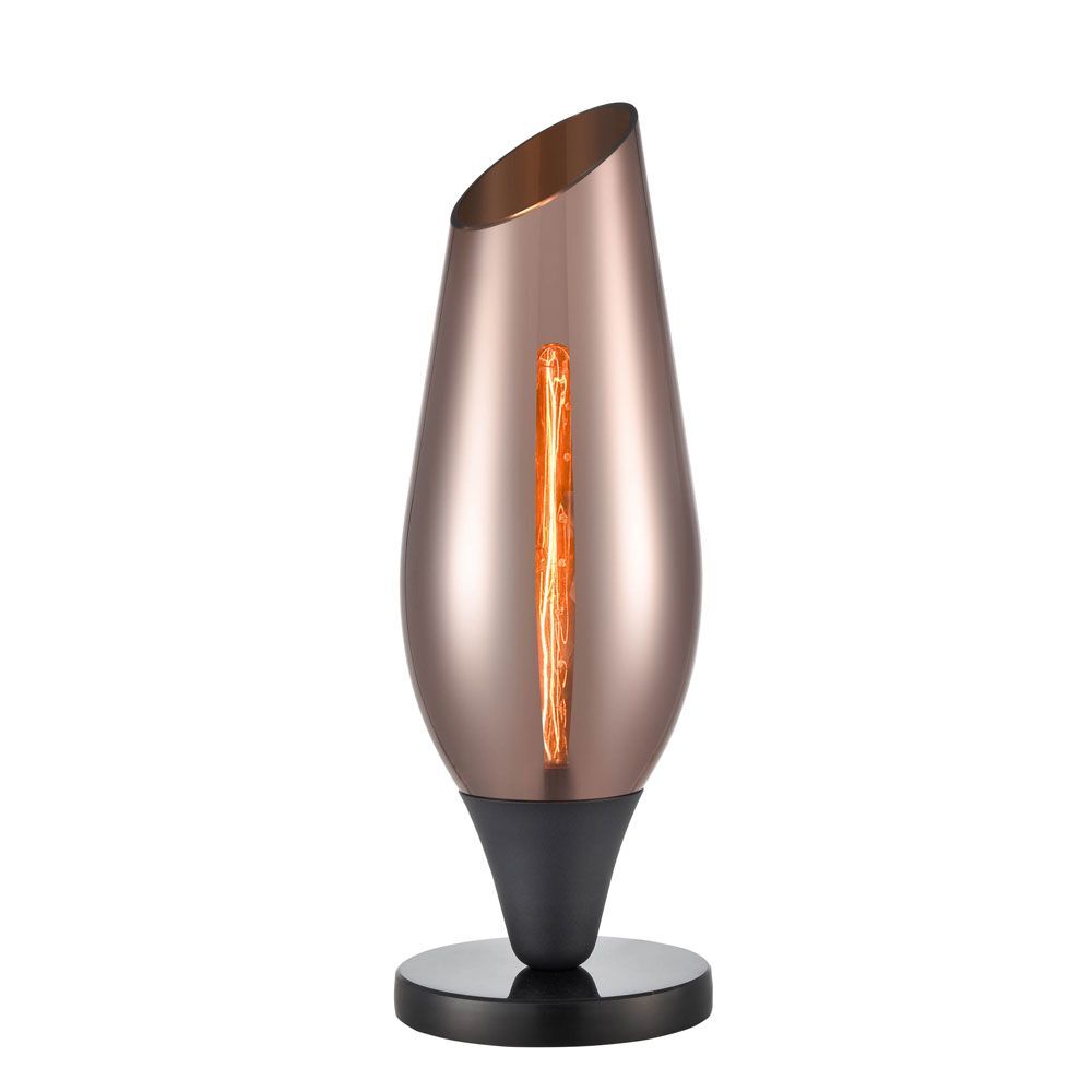 Fran Lighting T203 Taper Copper 1 Light Table Lamp Black