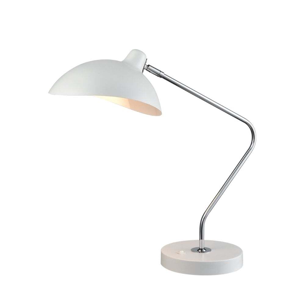 Fran Lighting T515 1 Light Table Lamp White / Chrome