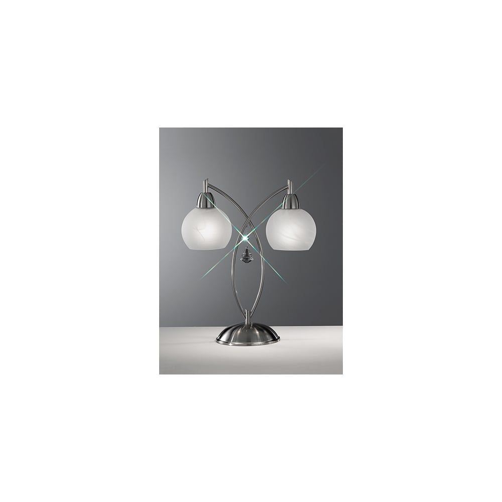 Fran Lighting T907 2 Light Table Lamp Satin Nickel