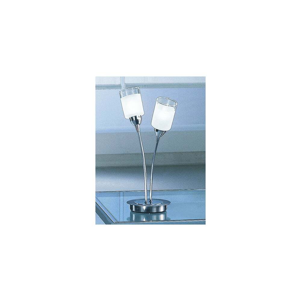 Fran Lighting T94022 2 Light Table Lamp Chrome / Satin Nickel