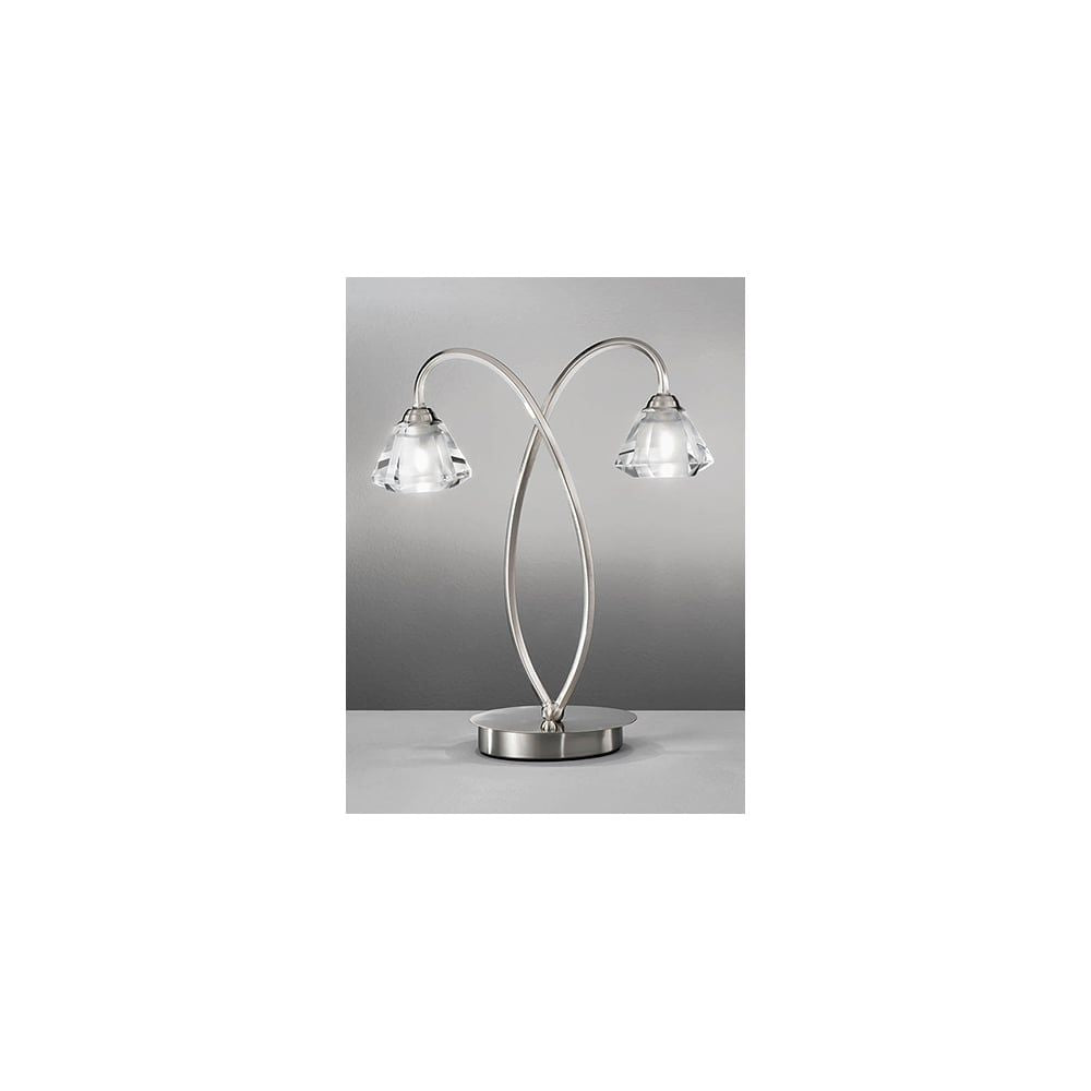 Fran Lighting T972 2 Light Table Lamp Satin Nickel