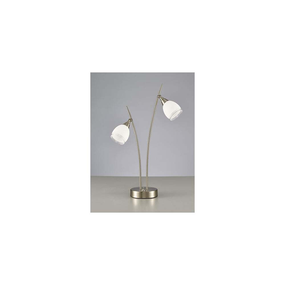 Fran Lighting T983 2 Light Table Lamp Satin Nickel
