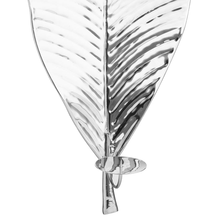Hill Interiors 20257 Large Silver Leaf Wall Hanging Candle Holder