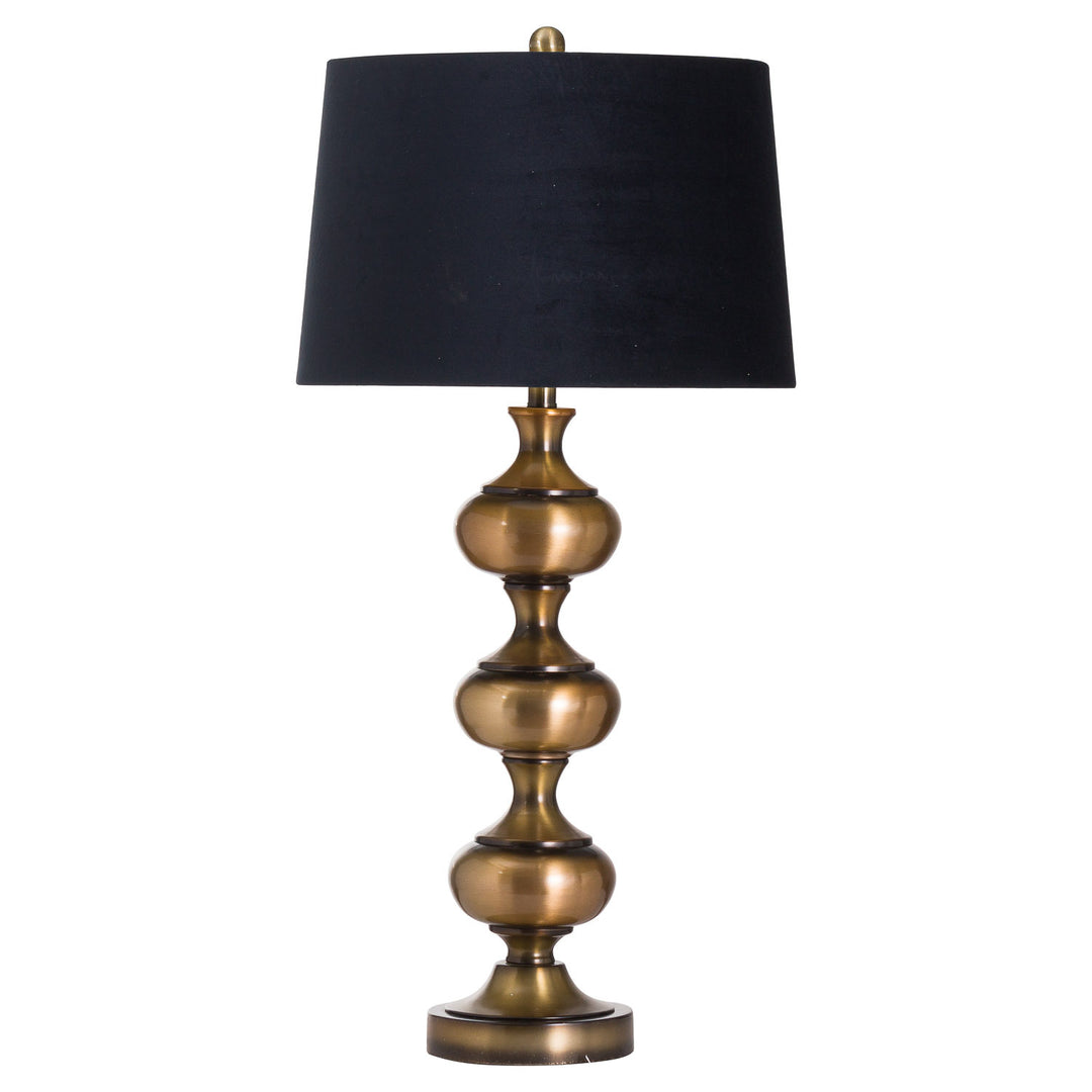 Hill Interiors 20703 Santiago Bronze Table Lamp With Black Velvet Shade