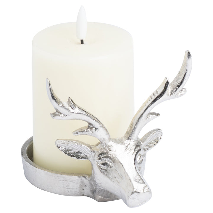 Hill Interiors 21340 Farrah Collection Silver Stag Candle Holder